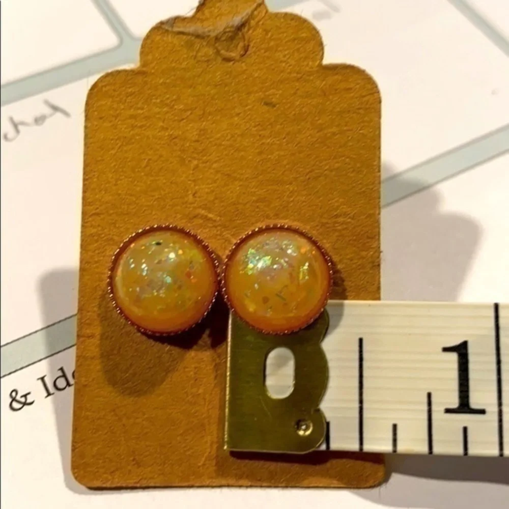 Opaque Sparkle Earrings set in goldstone